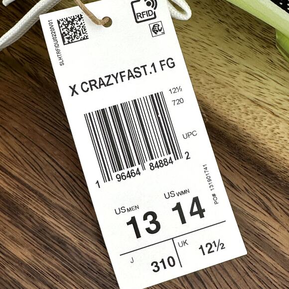 Adidas X Crazyfast.1 FG Soccer Cleats Boots Men's 13 White Green HQ4516 NEW - Picture 10 of 11